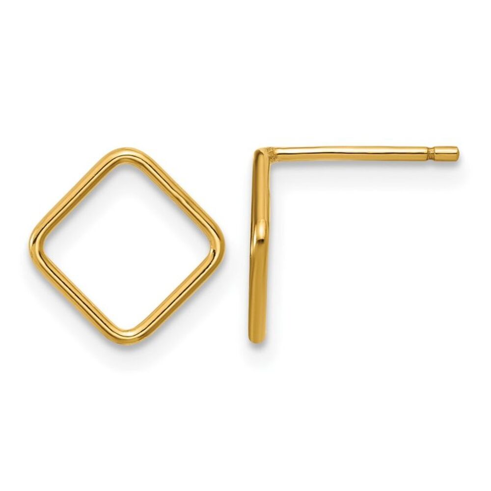 1/20 14K Gold Filled Polished Open Square Post Earrings, 1 x 8mm